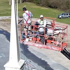 Tall-Church-Steeple-Cleaning-in-Pensacola-Florida 0